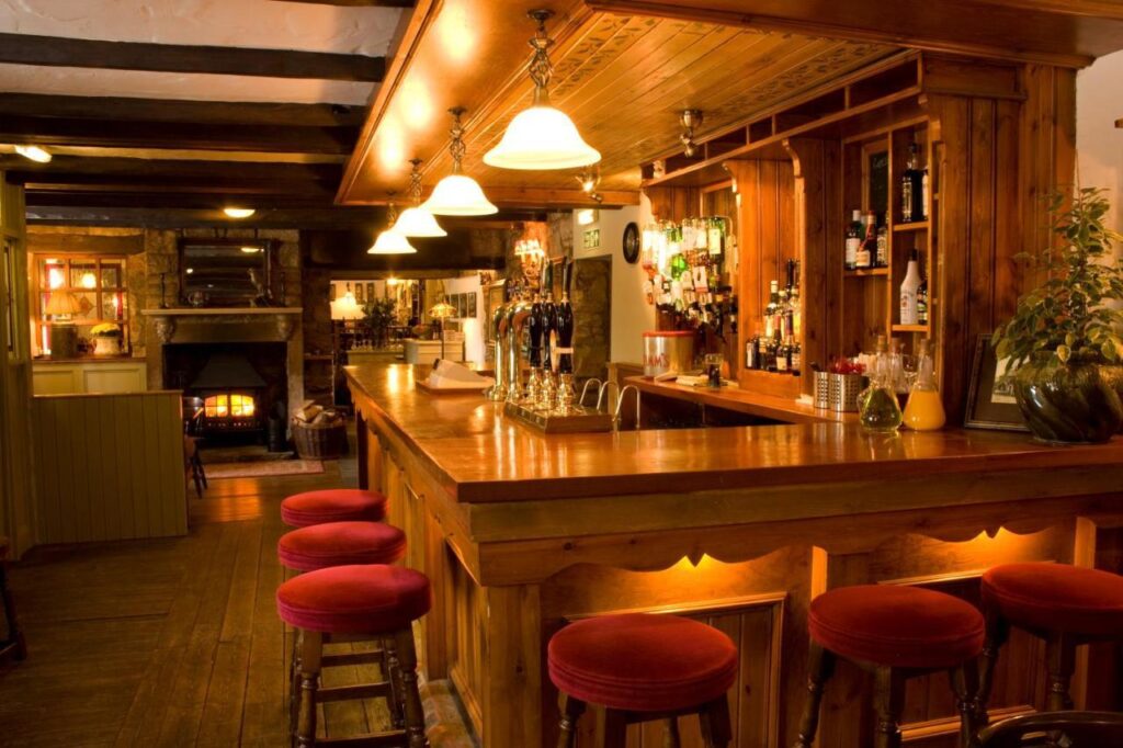The bar at The Tankerville Arms in Eglingham